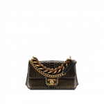 Chanel Gold/Black Python/Lambskin Mini Flap Bag