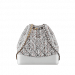 Chanel Gray/Pink Tweed/Calfskin Gabrielle Backpack Bag