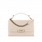 Chanel Light Beige Label Click Medium Flap Bag