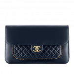 Chanel Navy Blue CC Unchained Clutch Bag