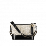 Chanel Off-White/Black Tweed/Calfskin Gabrielle Small Hobo Bag
