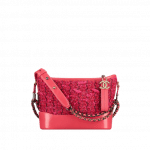 Chanel Pink Tweed/Calfskin Gabrielle Small Hobo Bag