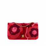 Chanel Red/Pink Embroidered Velvet Clutch Bag