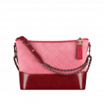 Chanel Red/Pink/Burgundy Suede/Calfskin Gabrielle Hobo Bag