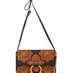 Chloe Black/Brown Floral Patchwork Faye Small Shoulder Bag