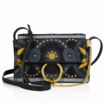 Chloe Blue Studded Flower Faye Small Shoulder Bag