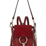 Chloe Burgundy Faye Mini Backpack Bag