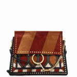 Chloe Caramel Multicolor Studded Patchwork Faye Medium Shoulder Bag