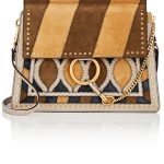 Chloe Light Grey Multicolor Patchwork Faye Medium Shoulder Bag