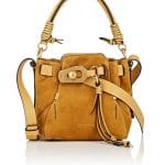 Chloe Mustard Suede Owen Small Bucket Bag