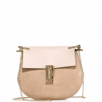 Chloe Pink Suede/Leather Drew Mini Saddle Bag