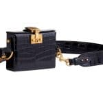 Dior Black Crocodile Dioraddict Small Lockbox Bag