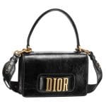 Dior Black Dior Flap Bag with Slot Handclasp and Top Handle