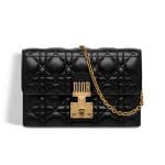 Dior Black Dioraddict Wallet on Chain Clutch Bag