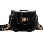 Dior Black Glazed Calfskin D-Fence Saddle Bag