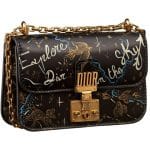 Dior Black Printed Dioraddict Flap Bag