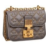 Dior Gray Studded Dioraddict Mini Flap Bag