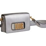 Dior Silver Dior Flap Bag with Slot Handclasp