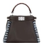 Fendi Black Snakeskin Whipstitch Medium Peekaboo Bag