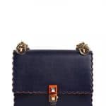 Fendi Blue Scalloped Small Kan I Bag