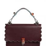 Fendi Bordeaux Scalloped Medium Kan I Bag