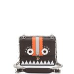 Fendi Brown Multicolor Faces Mini Kan I Bag