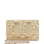 Fendi Gold Floral Studded Tube Shoulder Bag