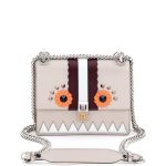 Fendi Gray Multicolor Faces Mini Kan I Bag