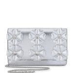 Fendi Silver Floral Studded Tube Shoulder Bag