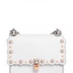 Fendi White Scalloped Studs Small Kan I Bag