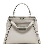 Fendi White Whipstitch Medium Peekaboo Bag