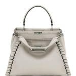 Fendi White Whipstitch Medium Peekaboo Bag