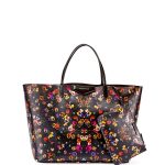 Givenchy Black Multicolor Pansies Print Large Antigona Tote Bag