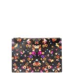 Givenchy Black Multicolor Pansies Print Large Pouch Bag