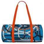 Hermes Bleu Zanzibaribar/Orange Poppy/Fauve Airsilk Duffle 44 Bag