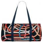 Hermes Noir/Bleu Marine/Fauve Airsilk Duffle 44 Bag