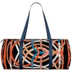 Hermes Noir/Bleu Marine/Fauve Airsilk Duffle 50 Bag