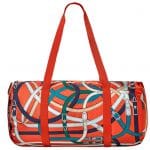 Hermes Orange Poppy/Fauve Airsilk Duffle 38 Bag