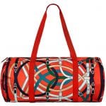 Hermes Orange Poppy/Fauve Airsilk Duffle 50 Bag