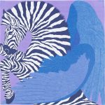 Hermes Zebra Pegasus Silk Chiffon Shawl 140