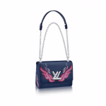 Louis Vuitton Blue/Pink Flame Embroidered Twist MM Bag