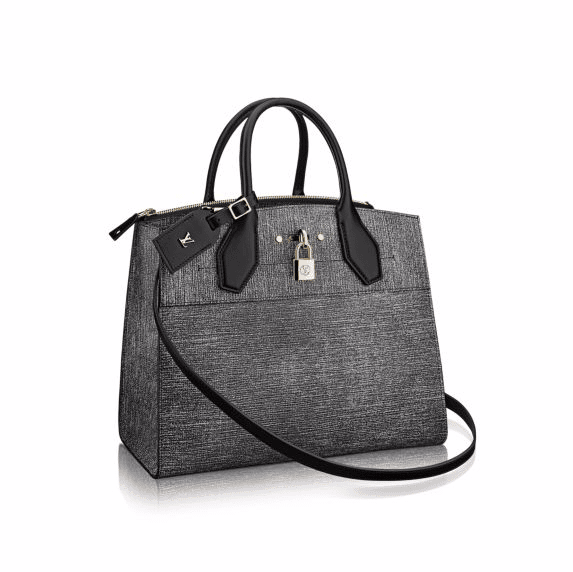 Louis Vuitton 2017 Pre-owned City Steamer mm Tote Bag - Black;Gray