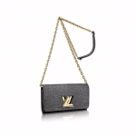 Louis Vuitton Noir Epi Jean Twist Chain Wallet