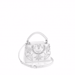 Louis Vuitton White Crystal Embroidered Capucines Mini Bag