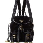 Prada Black Quilted Velvet Large Backpack Bag