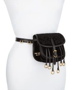 Prada Black Velvet Small Corsaire Belt Bag