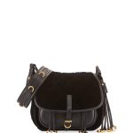 Prada Black Velvet/Calfskin Corsaire Bag