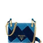 Prada Blue Velvet Cahier Bag