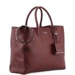 Prada Dark Red City Tote Bag with Studded Strap