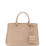 Prada Beige Pebbled Shoulder Tote Bag